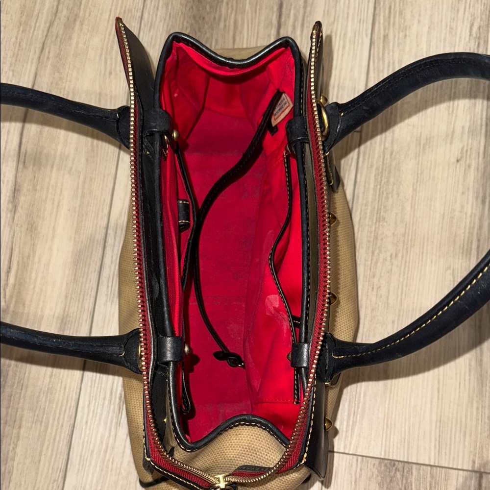 Dooney & Bourke Black and Tan Satchel - Picture 4 of 7